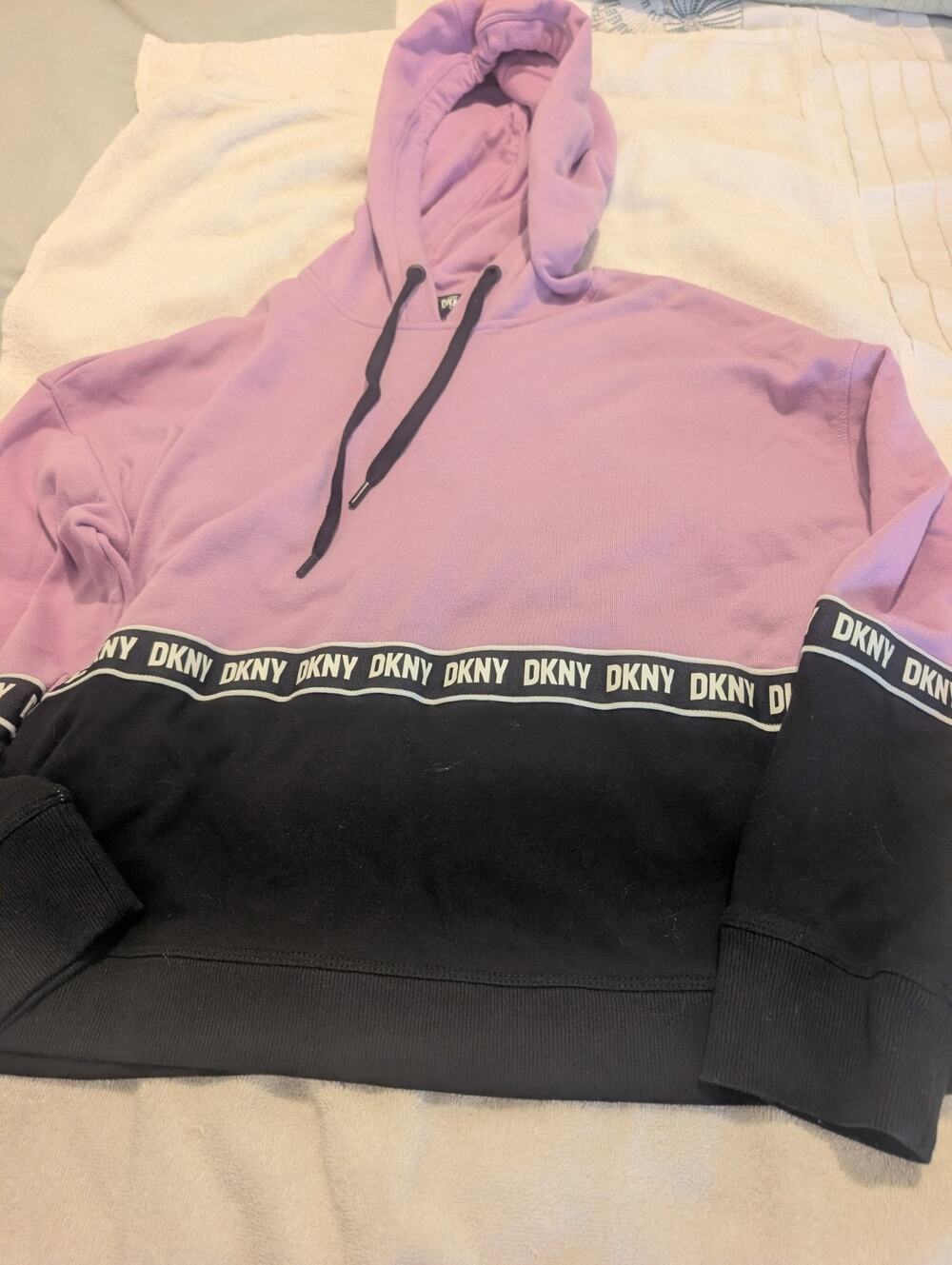 DKNY Sport Colorblock Logo Top Hoodie Sweatshirt Large , Casual . Training